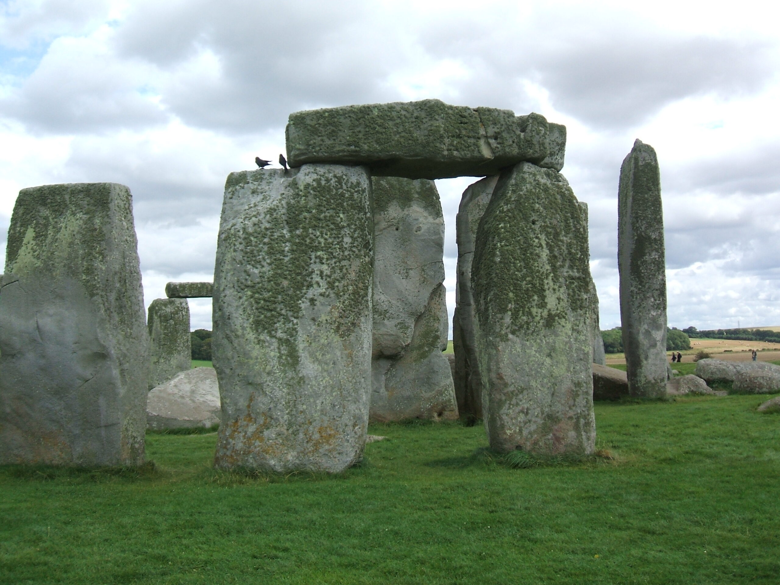 Détail rapproché des pierres sarsen de Stonehenge